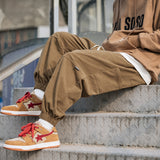 Wiaofellas Men's Corduroy Trousers Casual Loose Sweatpants Men Joggers Cargo Pants Male Streetwear Trackpants Baggy Harajuku