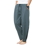 Wiaofellas Harem Pants New Men's Cotton Linen Loose Pants Male Casual Solid Color Pants Trousers Chinese Style Plus Size Sweatpants