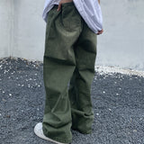 Wiaofellas  Green Jeans Baggy Distressed Vintage Denim Trousers Male Wide Leg Pants Men Streetwear Retro Oversize Casual Hip Hop