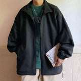 Wiaofellas Autumn and Winter New Vintage Coat Men's Korean Version Loose Collar Jacket Temperament Commuter Casual Street Top