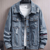 Wiaofellas Denim Jacket Mens Hooded Slim Fit Casual Streetwear Jean Jackets Long Sleeve Trendy Outerwear Autumn Winter Jacket Coat for Men