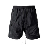 Wiaofellas Men's Summer Casual Straight Cargo Shorts Street Pocket Hiphop Solid Color Fashion Loose Drawstring Function Y2K Sports Shorts