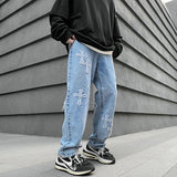Wiaofellas New Men's Blue Jeans Spring Brand Streetwear Jean Buttons Men  Fashion Hip Hop Straight Casual trouers