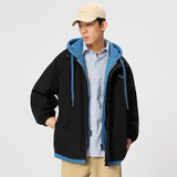 Wiaofellas Men's Spring Trendy Brand Hooded Jackets Street Style Fashion Vintage Tooling Coat Couple Harajuku Casual Men's Windbreaker