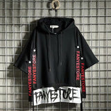 Wiaofellas Men's Hoodies Sweatshirt Autumn Casual Black Techwear Hip Hop Harajuku Hoodie Men Ribbons Patchwork Japanese Streetwear Darkwear