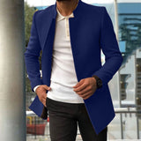 Wiaofellas New casual men's suit trend versatile texture solid color slim fitting woolen coat