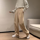 Wiaofellas Men's Corduroy Fabric Casual Pants Loose Streetwear Thicken Velvet Sweatpants Fashion Trend Elastic Waist Trousers S-3XL
