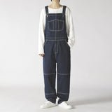 Wiaofellas New Baggy Jeans Men Suspender Cargo Pants Fashion Loose Denim Trousers Jumpsuit Bib Pants Japanese Unisex Pocket Overalls S-5XL