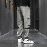 Wiaofellas Streetwear Hip Hop Wide Leg Length Trousers Fashion Casual Fashion Jogger Pants Multi-pocket Cargo Pants