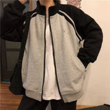 Wiaofellas Y2k Women Gothic zipper hoodie Sweatshirt women and men  bulk items wholesale lots tops red couple trend Harajuku punk clothing