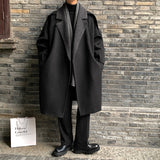 Wiaofellas Winter Men's Thicken Lamb Woolen Blends Splicing Color Woolen Coat Fashion Trend Parkas Keep Warm Lapel Collar Snow Jackets