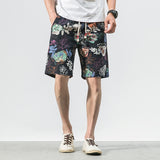 Wiaofellas new fashion printed men cotton shorts men's casual shorts drawstring waist bermuda shorts S-4XL drop shipping ABZ262