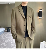 Wiaofellas Male Business Office Dress Suit Jacket Blazers Men Korean Streetwear Fashion Loose Casual Vintage Blazer Coat Suit