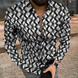 Wiaofellas Europe America Men Fashion Casual Clothing Long sleeved Shirt Hawaiian Cardigan Gentleman Design Everyday Formal Wear Button Top