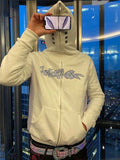 Wiaofellas Y2K Full Zip Hoodies Hip Hop Graphic Print Hooded Sweatshirts Streetwear Harajuku Goth Oversized Winter Men Jackets Coat Clothes