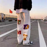 Wiaofellas Men's pants loose all-match overalls autumn and winter ins tide wide-leg trend y2k casual pants men's trousers