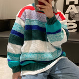 Wiaofellas-Winter Men's Round Neck Long Sleeve Knitting Fashion Trend Coats Casual Loose Wool Sweater Clothes Oversized Pullover