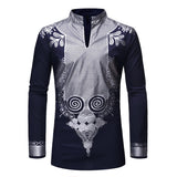 Wiaofellas Men African Clothes Dashiki Print Shirt Fashion Brand African Men Business Casual Pullovers Work Office Shirts Male Clothing