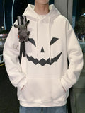 Wiaofellas Halloween Hooded Sweatshirt Pumpkin Face Men's Hoodie Spring Autumn Outerwear Man Pullover Streetwear Men Demon Slayer