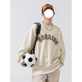 Wiaofellas Male Japanese Retro Trend O-neck Sweatshirts Men Letter Embroidery Sudue Hoodies Oversize Long Sleeve Streetwear Autumn Winter