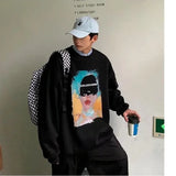 Wiaofellas Men's Hoodless Sweater Spring and Autumn Men's Wear Clothes Without A Hood Tide Brand High Street