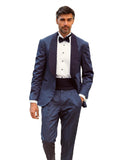 Wiaofellas Men's Suit 2 Pieces Blazer Pants One Button Wide Satin Lapel Pinstripes Formal Business Slim Formal Wedding Groom Costume Homme