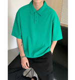 Wiaofellas Summer Short-sleeved T-shirt Men Fashion Casual Oversized T Shirt Men Streetwear Korean Loose Lapel Tshirt Mens Polo Shirt M-2XL