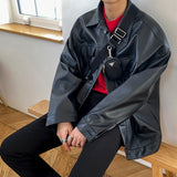 Wiaofellas Men's Faux Leather Jackets Autumn Winter Korean New Casual Biker Leather Coats Male Motorcycle PU Leather Outwear
