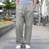 Wiaofellas New Arrival Fashion Summer Men Casual Pants Loose Thin Cotton Overalls Straight Full Length Large Plus Size L-3XL4XL5XL6XL