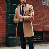 Wiaofellas And long double coat in autumn and winter tweed coat  men luxury clothing  coat men mens jacket