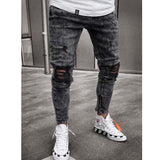 Wiaofellas Men Pants Fashion Men Casual Pants Stretch Jeans Skinny Work Trousers Male Vintage Wash Plus Size Jean Slim Fit for Men Clothing