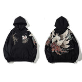 Wiaofellas Link Men's Hip Hop Hoodies Chinese Dragon Embroidery Sweatshirt Harajuku Hooded Pullover High Street