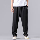 Wiaofellas Harlan Pants Men's Loose Casual Sports Chinese Style Men's Pants Large Size Sweatpants Solid Color Full Length Trousers