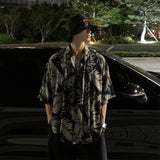 Wiaofellas Summer Short-sleeved Shirt Men Fashion Casual Oversized Printed Shirt Men Korean Loose Ice Silk Shirts Mens Hawaiian Shirt M-2XL