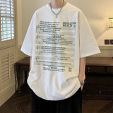 Wiaofellas Retro Men's T-shirts Fashion Y2K Sheet Music Print Short Sleeve Oversize 5XL Tshirt Unisex Summer Hip Hop Male Tops