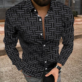 Wiaofellas Europe America Men Fashion Casual Clothing Long sleeved Shirt Hawaiian Cardigan Gentleman Design Everyday Formal Wear Button Top
