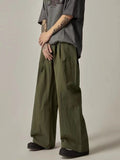 Wiaofellas Men's Japanese Style Retro Casual Pants Loose Fitting Simple Elastic Waist Sweatpants Fashion Trend High Quality Trousers