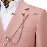 Wiaofellas Cenne Des Graoom New Coat Design Dapper Style Metal Side Release Buckle Pink Men Suits 2 Pieces Set Dinner Wedding Party