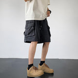 Wiaofellas Summer Denim Shorts Men Fashion Retro Pocket Denim Shorts Mens Japanese Streetwear Hip Hop Loose Cargo Jeans Shorts Men M-3XL