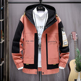 Wiaofellas Fashion Mens Hooded Jacket Japanese Streetwear Autumn Winter Jacket Men Hoodie Outwear Coat Patchwork Letter Jackets Top