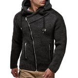 Wiaofellas Large Size Zipper Pocket Oblique Zipper Slim-fit Jacket Men's Long-sleeved Black Padded Cardigan Zip Up Hoodie Sweatshirts