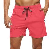 Wiaofellas Fashion Beach Shorts Elastic Closure Men's Swim Trunks Quick Dry Beach Shorts With Zipper Pockets