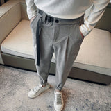 Wiaofellas Autumn 4 Colors Belt Corduroy Pants Men Slim Fashion Casual Leggings Pants Men Korean Style Harem Pants Mens Trousers 28-36