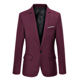 Wiaofellas  Blue Men Blazers Work Office Men Tuxedos For Formal Occasions Pockets Coat Blazers Male Custom Men's Business Slim Blazers