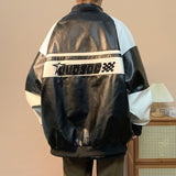 Wiaofellas American Retro Hip-hop Letter Embroidered Jacket Men's Fashion Loose Streetwear Oversized Cool Windproof Punk Racing Coats