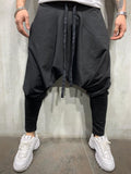 Wiaofellas Mens Clothing Men's New Hip-hop Trend Trousers European American Loose Solid Color Feet Street Sports Casual Harem Pants