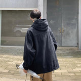 Wiaofellas Vintage Hooded Jacket Bomber Jacket Streetwear Military Hoodies Sweatshirts Loose Mountain Climbing Casual Jackets Sportswear