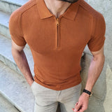 Wiaofellas Summer New Knitwear Men's T Shirts Slim Lapel Short-sleeved Polo Shirt Solid Color Casual Male Tops