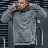 Wiaofellas European and American Men's Plush Fashion Hoodie Autumn and Winter Leisure Sports Hooded Top Men Clothing  Harajuku