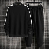 Wiaofellas Autumn Men Casual Sports Set Round Neck Tracksuit Fashion Sweatshirt and Sweatpants 2 Piece Sets Male Sportswear Outfit Set